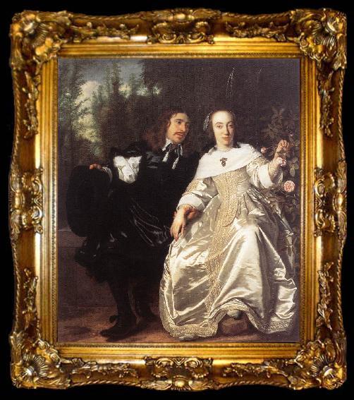 framed  HELST, Bartholomeus van der Abraham del Court and Maria de Keersegieter sg, ta009-2